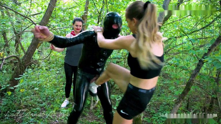 ladyannabelle666 – triple ballbusting in the woods
