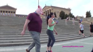 jasmine mendez – jasmine walking her big pig – female domination