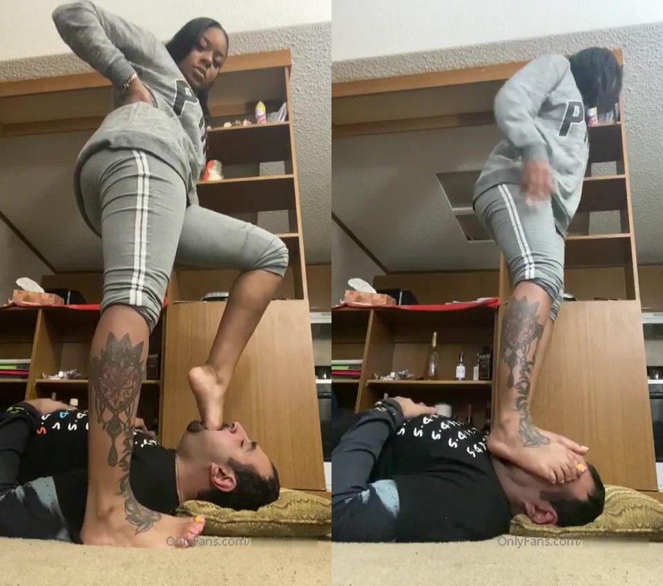 I stomp the shit out of his ugly face