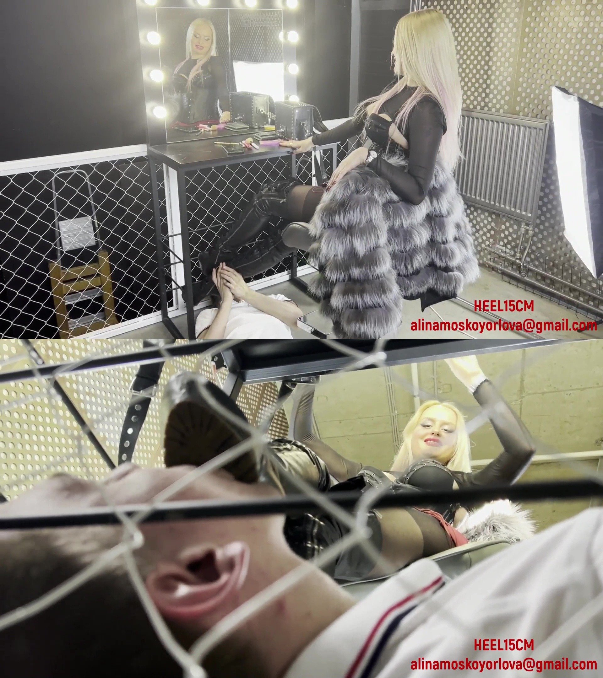 diva getting ready for concert as slave cleans her boots