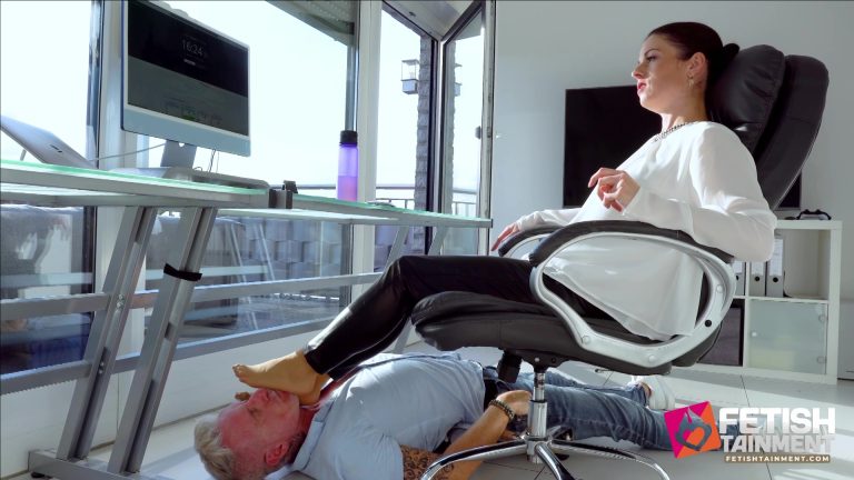 he has to lick his boss’ nylon socks