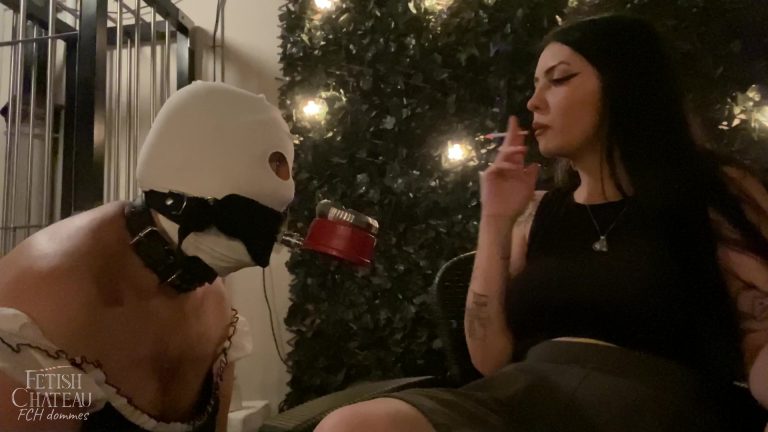 Mistress Glamorous will use this loser as her human ashtray