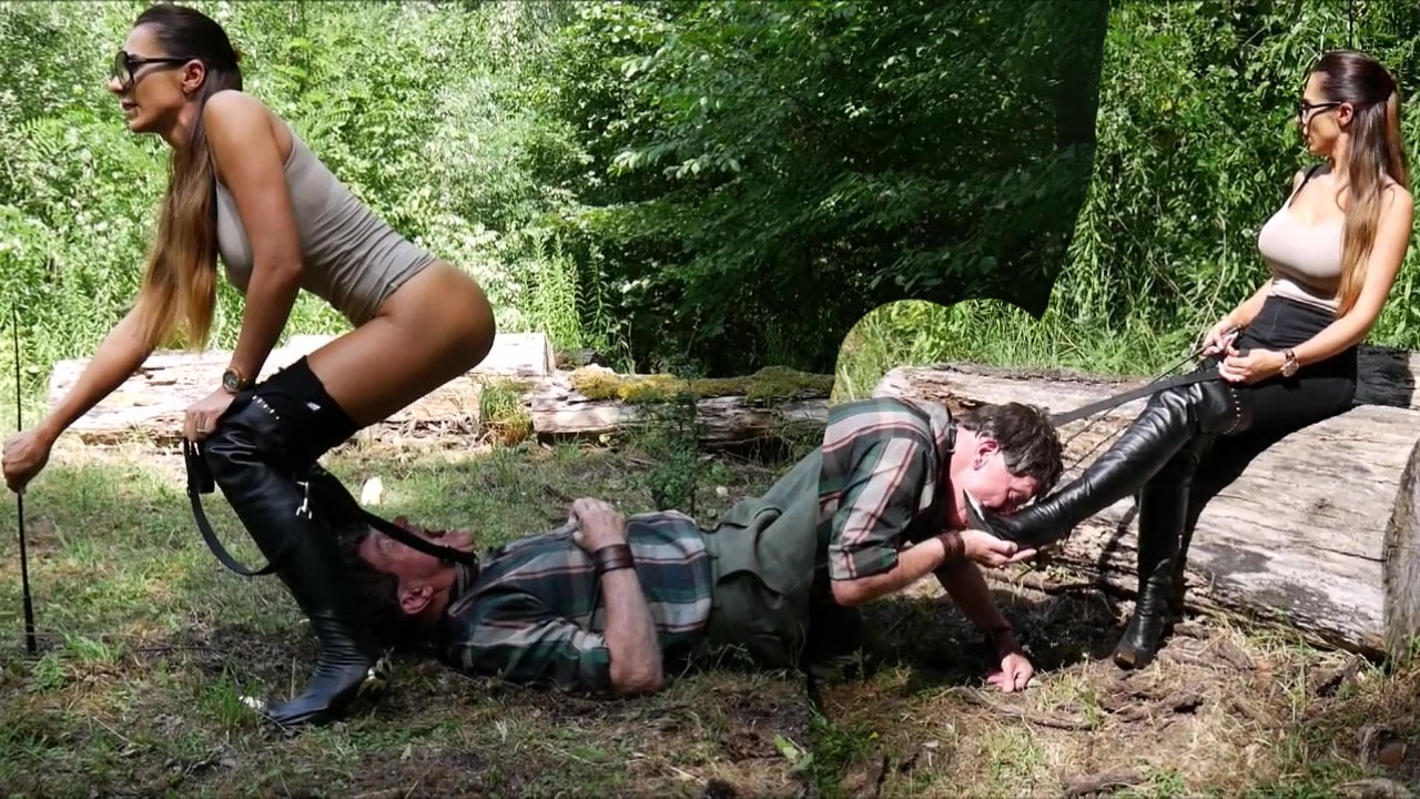 Natursektdusche im Wald