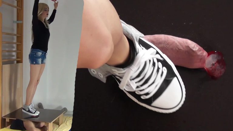 Cock Slaughter under Converse Chucks by Mistress Alina