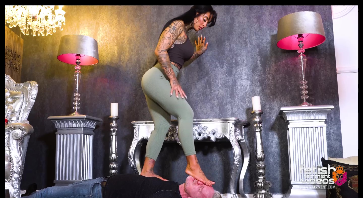 I trample a face with scented sports feet!