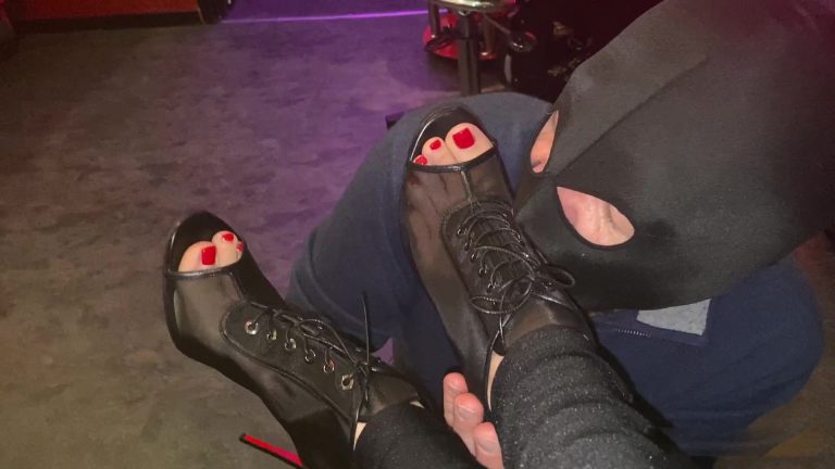 slave licks my open toed designer heels