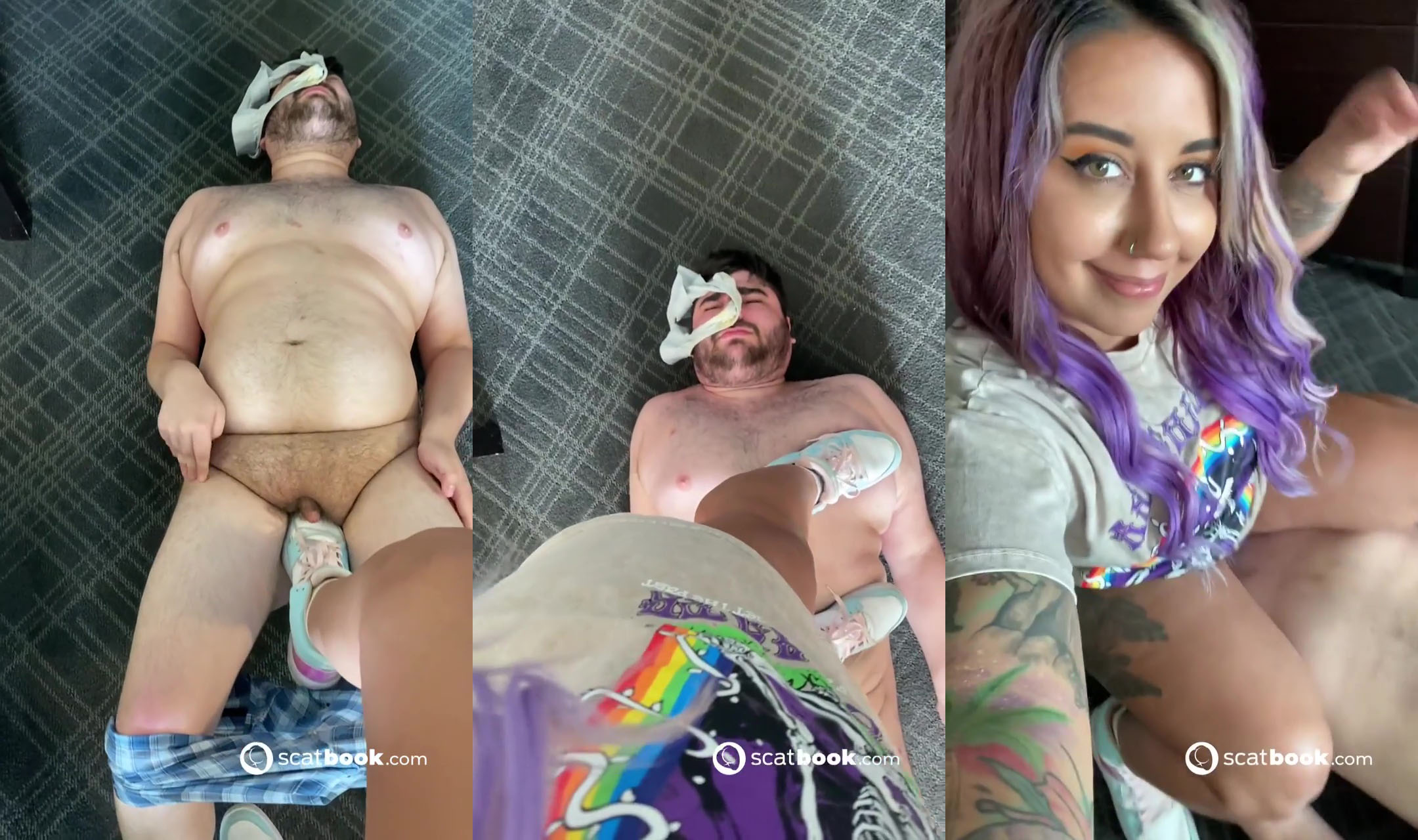 awww my shit eating freak lost his appetite after brutal ball flattening and body stomping