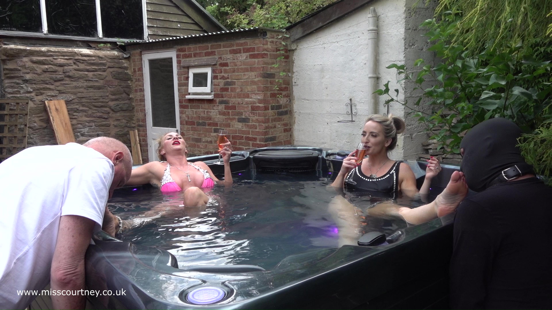 two ashtray bitches and hot tub