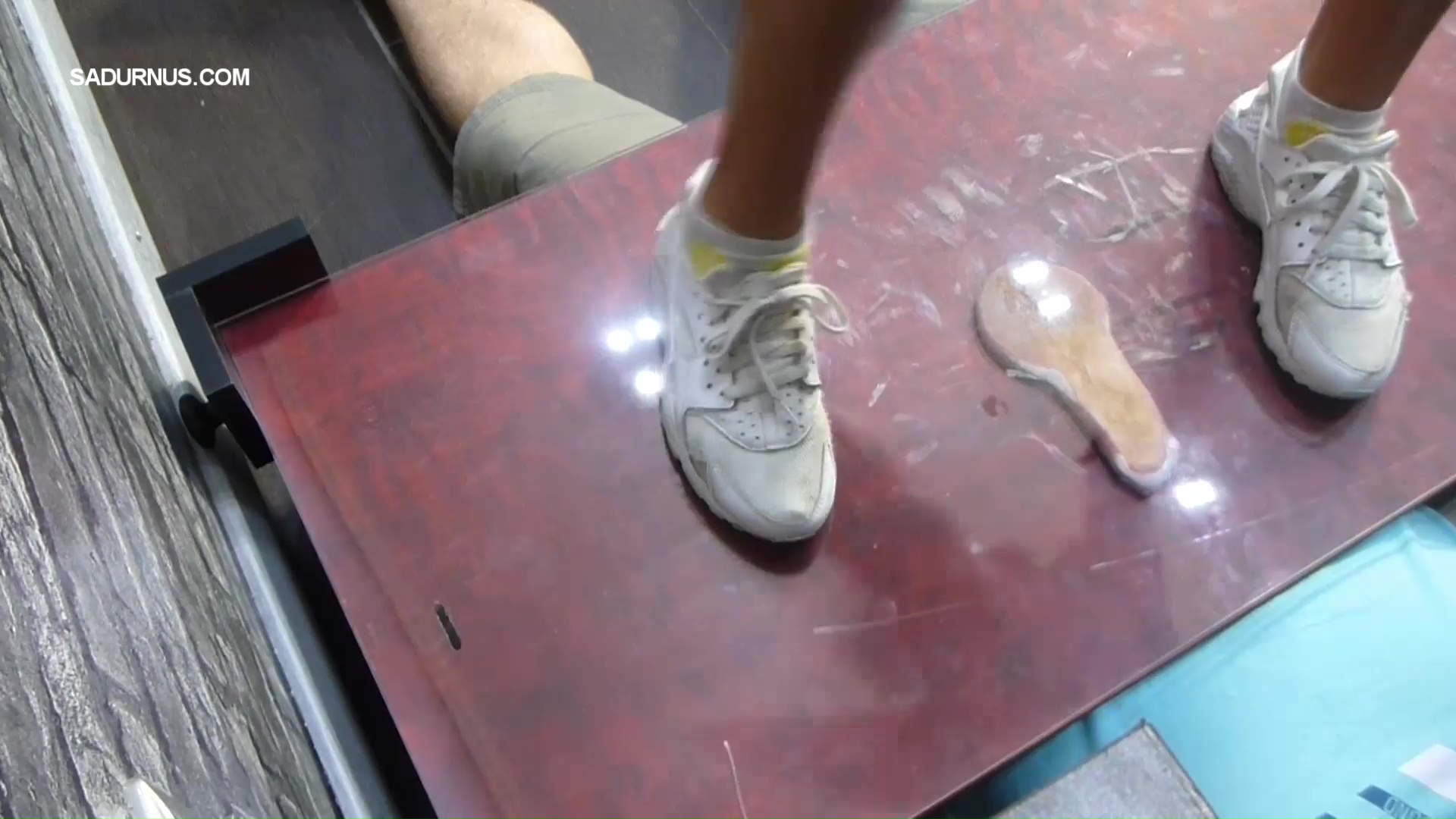 completely flattened under sneakers
